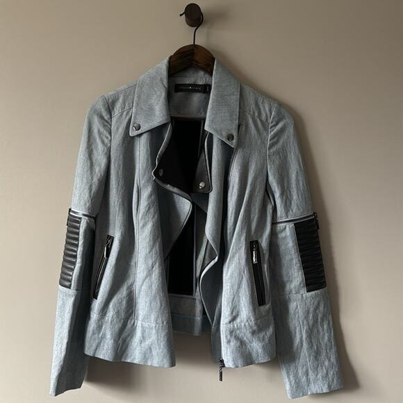 STELLA & JAMIE MULTI WAY LONG SLEEVE OR SHORT SLEEVE MOTO JACKET SIZE SMALL - Picture 4 of 11